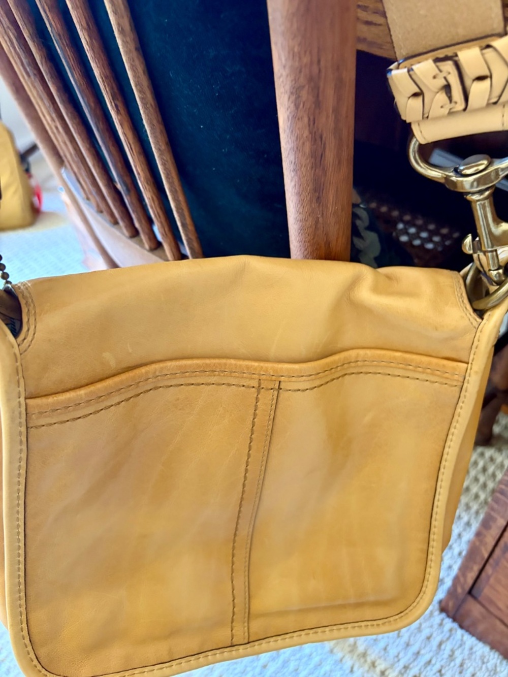Coach Bleecker Tattersall Flap Shoulder Bag in Natural -EUC - Picture 7 of 14